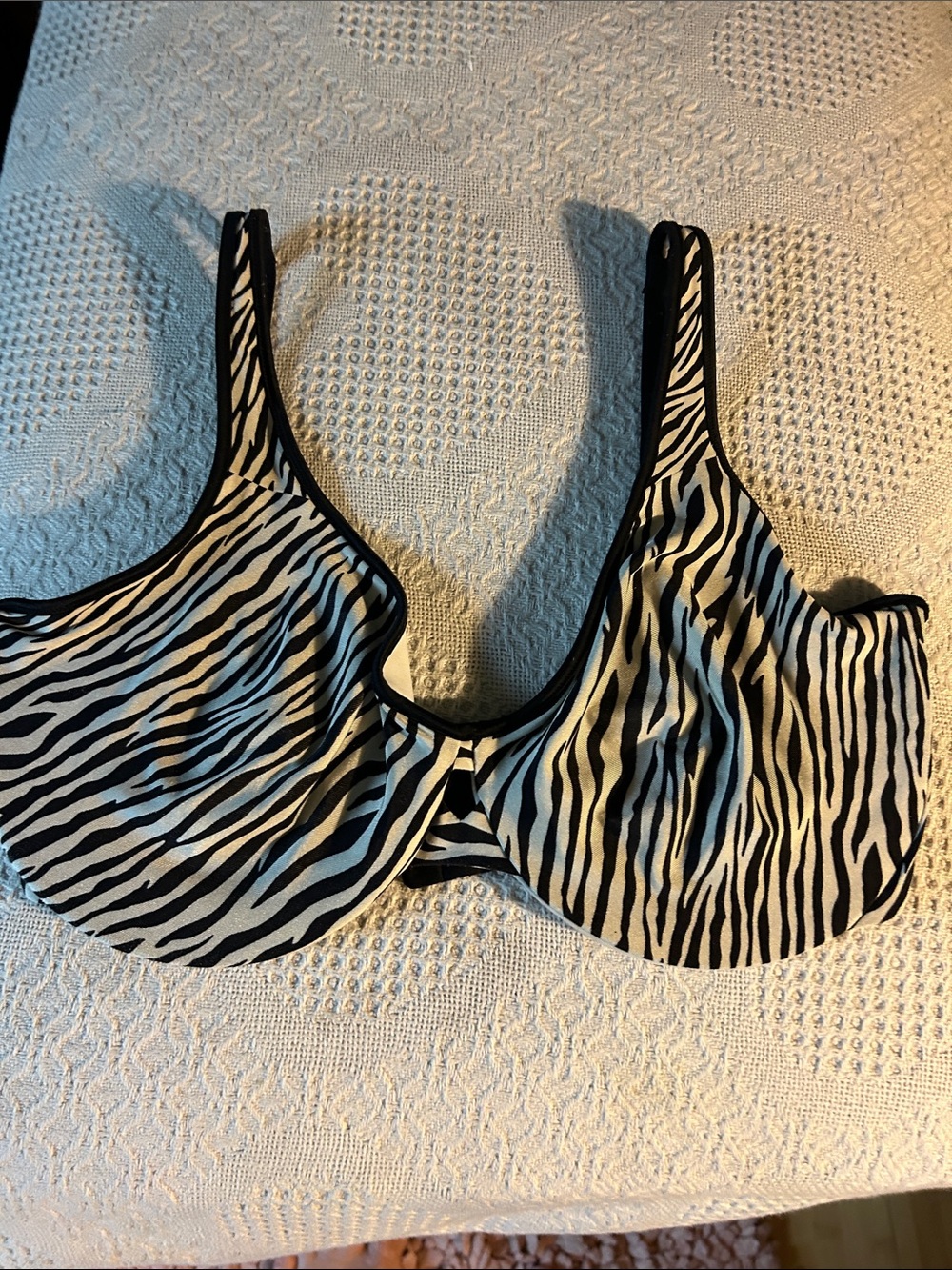 Zebra-Print Underwire Bra in Black & White